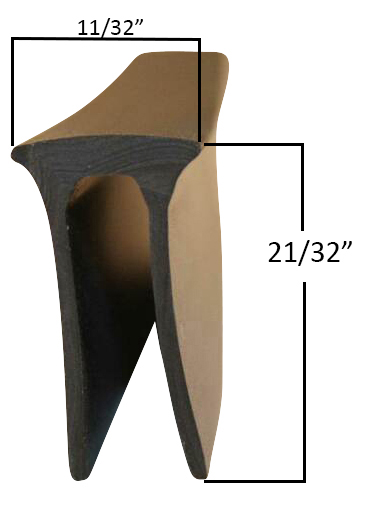 What is the width of the door sweep  item number 2029498 where it fits into the groove? Is it 1/4 inch?