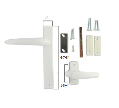 Lever Handle - Surface Mount Kit Fits Solid Core Larson Doors 1 3/4" Questions & Answers