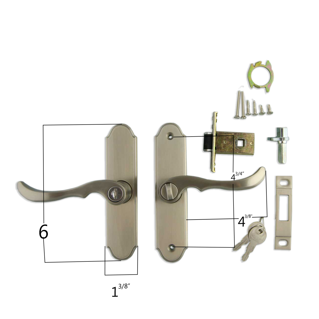 Mortise Handle with KeyLock for Larson Solid Core Doors Questions & Answers